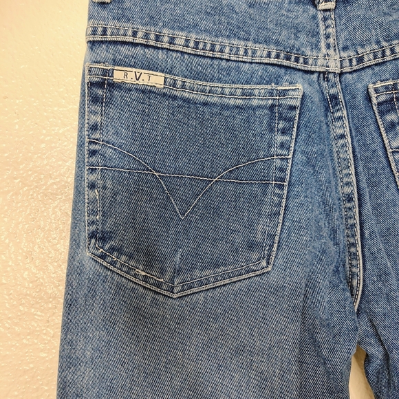 R.V.T Serve Piping Hot Patchwork Blue Jeans Sz 5/6 High Rise Straight Leg NWOT - Picture 15 of 15